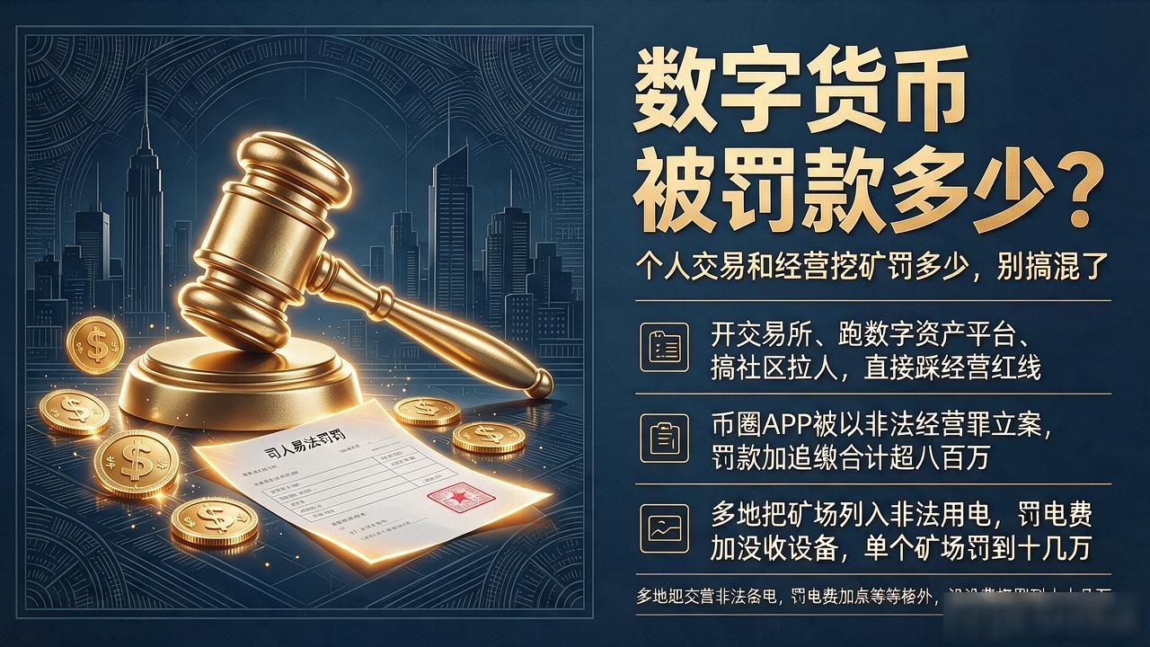 数字货币被罚款多少？个人交易和经营挖矿罚多少，别搞混了