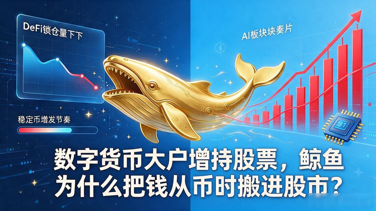数字货币大户增持股票，鲸鱼为什么把钱从币圈搬进股市