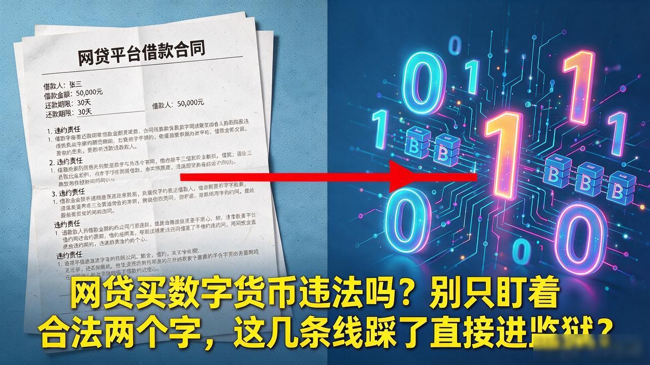 网贷买数字货币违法吗？别只盯着"合法"两个字，这几条线踩了直接进监狱