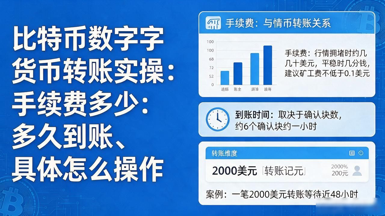 比特币数字货币转账实操：手续费多少、多久到账、具体怎么操作