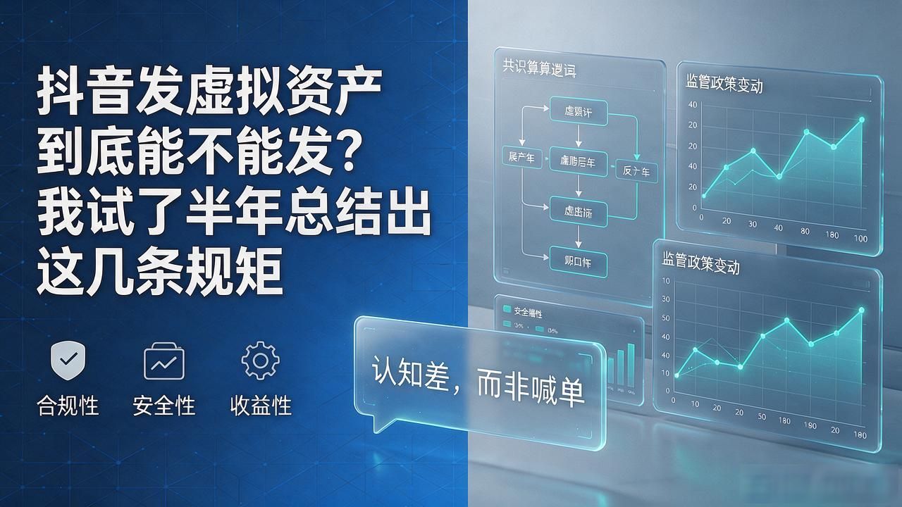 抖音发数字货币到底能不能发？我试了半年总结出这几条规矩