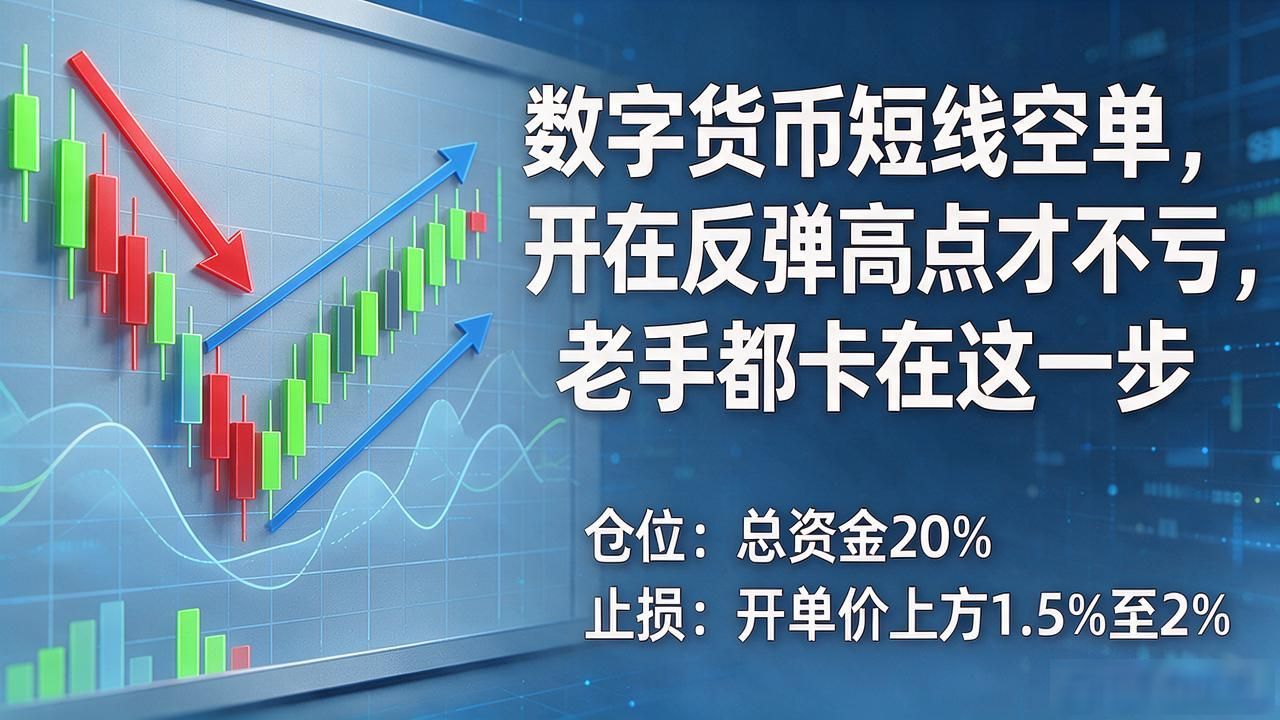 数字货币短线空单，开在反弹高点才不亏，老手都卡在这一步